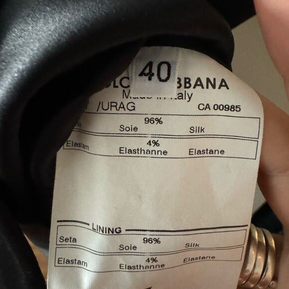 Dolce & Gabbana Black Pencil Silk Skirt Size EU 40 US 10 - Picture 4 of 6